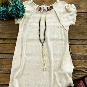 Hi-lo Oatmeal Leopard Dress